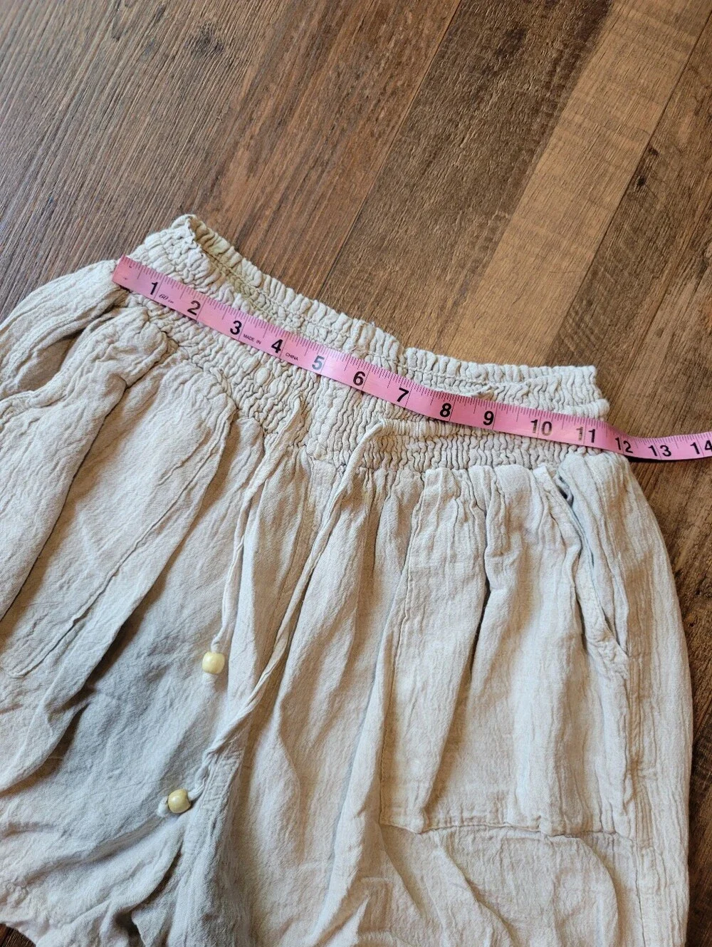 Raya Sun Linen Cotton Cream Tan Shorts